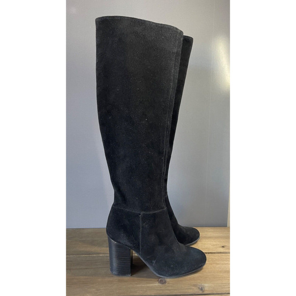 Vince Camuto Sabana Women's Boots Size 5.5 Black Suede Knee High Block Heel - Picture 1 of 11